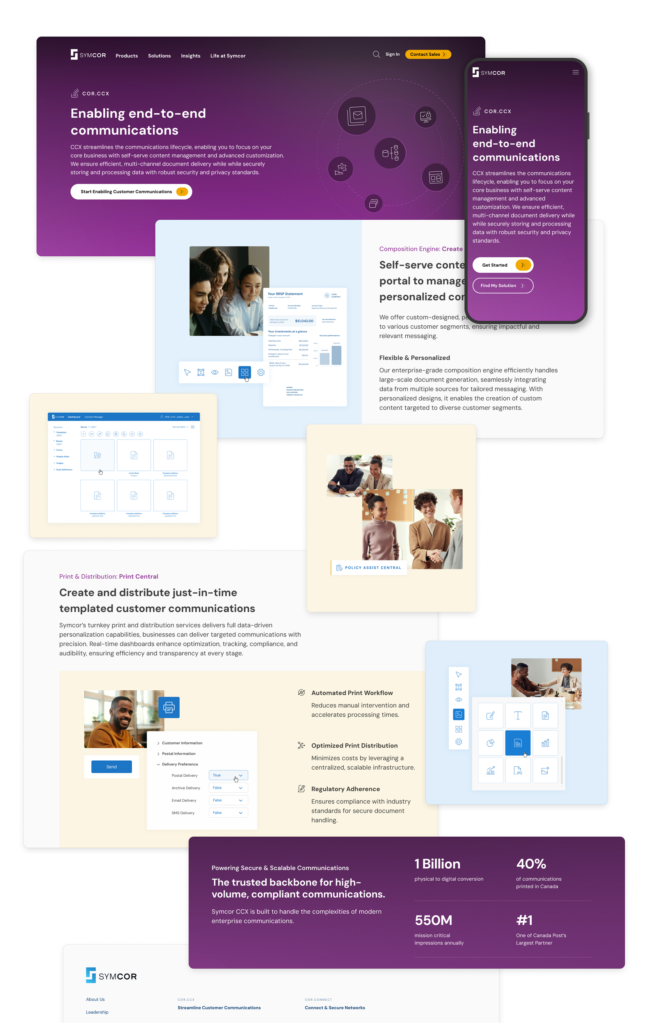Symcor product page shown on desktop and mobile